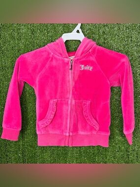 Juicy Couture Velour Zip Up Sweater Size 24 Months A5